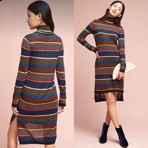 Maison Scotch & Soda Knitted Lurex Dress Midi Striped Size XS Anthropologie